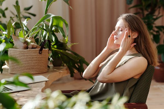 peaceful workspace with a meditation cushion