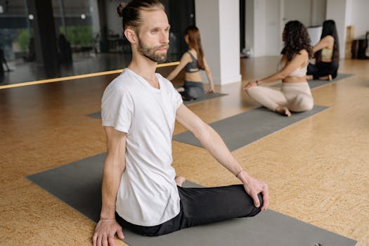 a person meditating with calming visuals