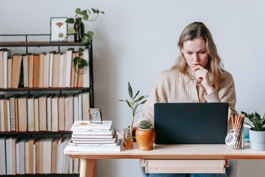 calm workspace with plants