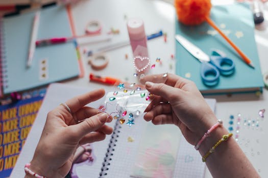 colorful journaling supplies