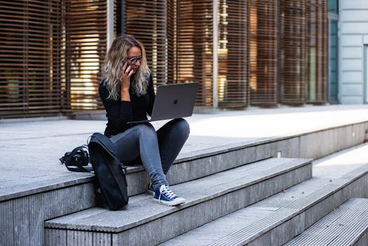 freelancer exercising outdoors