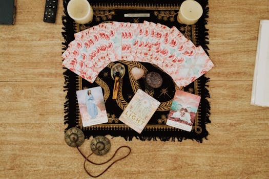 meditation space with candles and crystals