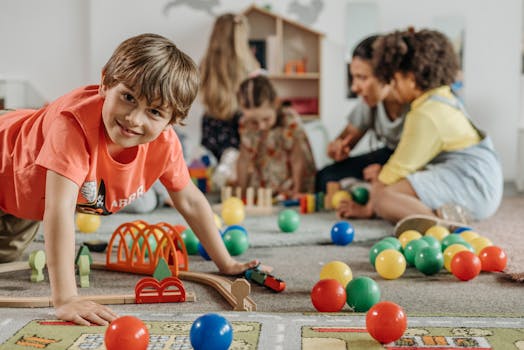 children playing mindfulness games