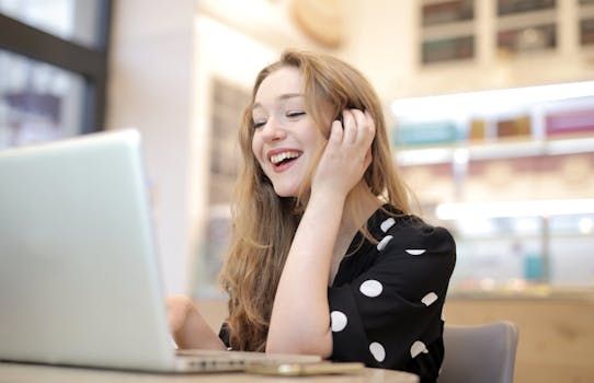 happy freelancer working at a cozy desk