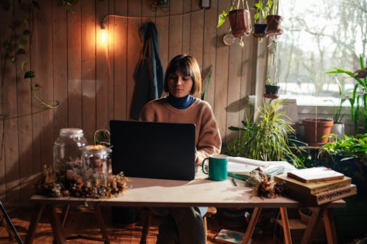 freelancer working peacefully at home