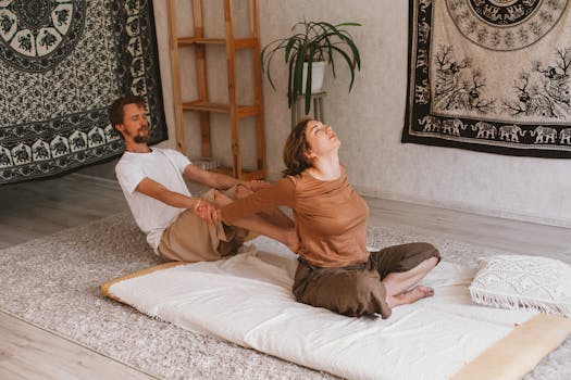 yoga session in a calming environment